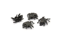 Black Spider Pendant, 6 Oxidized Black Brass Spider Bracelet Finding, Pendants, Necklace Findings (14x13mm) N0353 S910