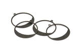 Siyah Yuvarlak Tılsımlar, 1 Döngülü 12 Oksitlenmiş Siyah Pirinç Yuvarlak Dokulu Tılsım, Kolye Uçları, Küpeler, Bulgular (31x0,80 mm) D0643 S911