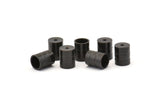 Black End Cap, 25 Oxidized Black Brass End Cap , Cord Tip - 5mm Cord End - (6x7.50mm) B0061 S907