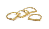 Brass Ring Charm, 5 Hammered Raw Brass Boho Rings 17 - 17.5 - 18.5mm