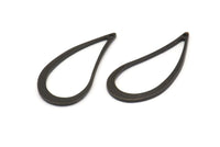 Black Drop Charm, 12 Oxidized Black Brass Drop Charms (29x13x1mm) Bs 1343 S919