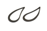 Black Drop Charm, 12 Oxidized Black Brass Drop Charms (29x13x1mm) Bs 1343 S919