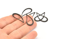 Black Drop Charm, 12 Oxidized Black Brass Drop Charms (29x13x1mm) Bs 1343 S919