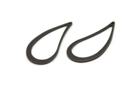 Black Drop Charm, 12 Oxidized Black Brass Drop Charms (29x13x1mm) Bs 1343 S919