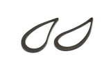 Black Drop Charm, 12 Oxidized Black Brass Drop Charms (29x13x1mm) Bs 1343 S919