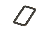 Black Rectangle Charms, 12 Oxidized Black Brass Rectangle Charms With 1 Hole, Earrings, Pendants (31x16x0.80mm) D0609 S922