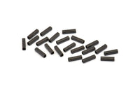 Black Spacer Bead, 100 Oxidized Black Brass Square Shaped Tube Beads, Charms, Findings (8x2mm) Brs 1404 A0717 S927