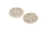 Silver Round Tag, 6 Antique Silver Plated Brass Round Textured Stamping Blanks With 1 Hole (20x0.80mm) D0641 H0711