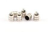 Silver End Cap, 12 Antique Silver Plated Brass End Cap, Cord Tip, 6mm Cord End - (7x11mm) Cap1  B0019 H0710