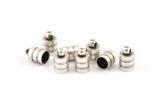 Silver End Cap, 12 Antique Silver Plated Brass End Cap, Cord Tip, 6mm Cord End - (7x11mm) Cap1  B0019 H0710