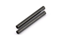 Black Tube Bead, 6 Oxidized Brass Black Tube Beads (5x50mm) BS 2007 S864
