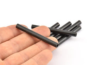 Black Tube Bead, 6 Oxidized Brass Black Tube Beads (5x50mm) BS 2007 S864
