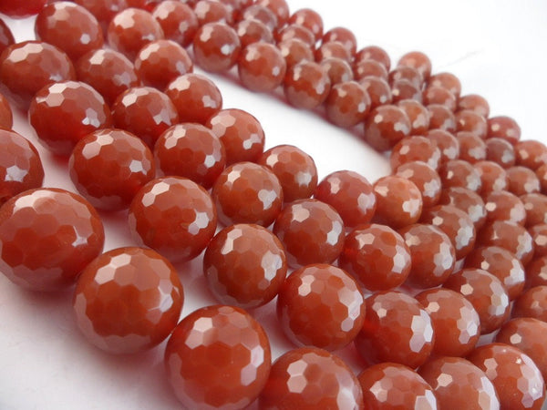 Full Strand Red Agate 16 Mm Disco Faceted Gemstone Round Beads 15.5 Inches T23