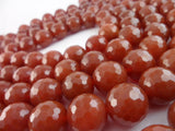 Full Strand Red Agate 16 Mm Disco Faceted Gemstone Round Beads 15.5 Inches T23