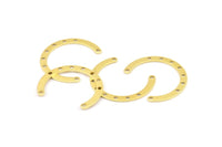 Brass Geometric Connector, 24 Raw Brass Geometric Connectors With 9 Holes, Findings (28x3x0.80mm) B0343