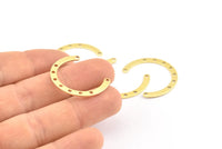 Brass Geometric Connector, 24 Raw Brass Geometric Connectors With 9 Holes, Findings (28x3x0.80mm) B0343
