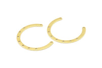 Brass Geometric Connector, 12 Raw Brass Geometric Connectors With 9 Holes, Findings (34x3x0.80mm) B0344
