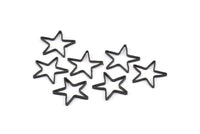 Black Star Connector, 50 Oxidized Brass Black Star Connector (14mm) Bs 1168 S875
