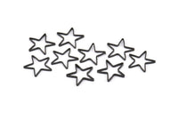 Black Star Connector, 50 Oxidized Brass Black Star Connector (14mm) Bs 1168 S875
