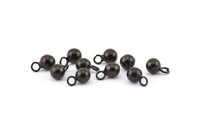 Black Ball Charm 12 Oxidized Brass Black Ball Charms With 1 Loop (6mm) N0586 S873