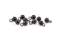 Black Ball Charm 12 Oxidized Brass Black Ball Charms With 1 Loop (6mm) Bs-1077--N0586 S873