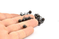 Black Ball Charm 12 Oxidized Brass Black Ball Charms With 1 Loop (6mm) N0586 S873