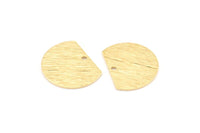 Semi Circle Charm, 12 Raw Brass Textured Half Moon Blanks With 1 Hole, Earrings, Pendants (19x15x0.80mm) D0769
