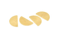 Semi Circle Charm, 12 Raw Brass Half Moon Blanks With 1 Hole, Earrings, Pendants (24x13x0.80mm) D911