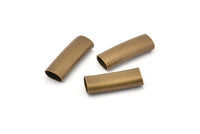 Oval Noodle Tubes, 12 Antique Brass Oval Noodle Tubes (21x7x4mm) Brc310