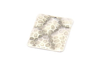 Silver Square Charm, 6 Antique Silver Plated Brass Textured Square Charms With 1 Hole, Earrings, Findings (25x20mm) D0566 H0717