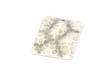 Silver Square Charm, 6 Antique Silver Plated Brass Textured Square Charms With 1 Hole, Earrings, Findings (25x20mm) D0566 H0717