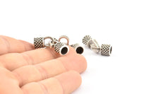 Leather Hook Caps, 2 Antique Silver Plated Brass Leather Cord Ends, Hook Ends for 5mm Leather Cord (17x14x8mm) N0311 H0721