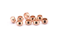 Rose Gold Spacer Beads, 6 Rose Gold Plated Brass Spacer Beads (8.5x5.5mm) A0433 Q0641