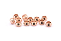 Rose Gold Spacer Beads, 6 Rose Gold Plated Brass Spacer Beads (8.5x5.5mm) A0433 Q0641