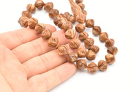 Organic Handcraft Kuka, 36 Kuka Beads, Wood Beads, Full Strand (11x10mm) TX1