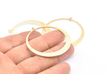 Brass Circle Charm, 6 Raw Brass Textured Circle Charm With 2 Loops, Earrings, Findings (48x45x1mm) D0808