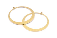 Brass Circle Charm, 6 Raw Brass Circle Charm With 2 Loops, Earrings, Findings (48x45x1mm) D870