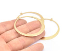 Brass Circle Charm, 6 Raw Brass Circle Charm With 2 Loops, Earrings, Findings (48x45x1mm) D870