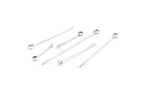 Silver Eye Pins, 12 Antique Silver Plated Brass Hammered Paddle Eye Pins Customize Size  (20-25-30-35-40-45-55-60mm) Bs-1215 H0728