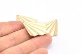 Brass Fan Charm, 12 Raw Brass Fan Shaped Charm Earrings With 1 Hole, Findings (35x27x0.50mm) D0740