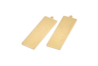 Brass Rectangle Bar, 8 Raw Brass Rectangle Stamping Blanks With 1 Loop (36x11x1mm) D0699