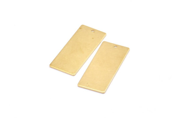 Brass Necklace Bar, 12 Raw Brass Rectangle Stamping Blanks With 1 Hole, Earrings, Pendants, (26x11x0,80mm) D0683