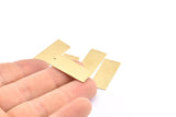 Brass Necklace Bar, 12 Raw Brass Rectangle Stamping Blanks With 1 Hole, Earrings, Pendants, (26x11x0,80mm) D0683