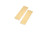 Brass Necklace Bar, 12 Raw Brass Rectangle Stamping Blanks With 1 Hole, Earrings, Pendants, (32x9x0,90mm) D0704