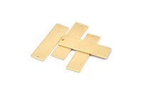 Brass Necklace Bar, 12 Raw Brass Rectangle Stamping Blanks With 1 Hole, Earrings, Pendants, (32x9x0,90mm) D0704