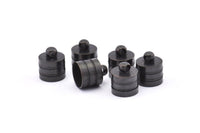 Black End Cap, 8 Oxidized Black Brass End Cap , Cord Tip, (9mm) Cord End - (11.5x10mm) - Cap 5 A0781 B0023 H0689 S897