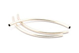 Noodle Curved Tubes, 6 Antique Silver Plated Brass Curved Tubes (6x140mm) Bs 1628 H0784