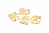 Brass Wavy Rectangle, 12 Raw Brass Wavy Rectangle Charms With 1 Hole, Earrings, findings (24x19x0.60mm) D869