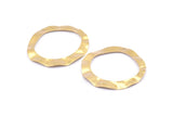 Brass Circle Charm, 8 Raw Brass Wavy Circle Charm With 1 Hole, Earrings, Findings (37x35x0.60mm) D0831