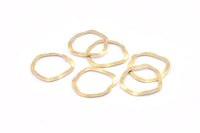 Brass Circle Charm, 24 Raw Brass Wavy Circle Charms Without Hole, Earrings, Findings (29x28x0.60mm) D0718